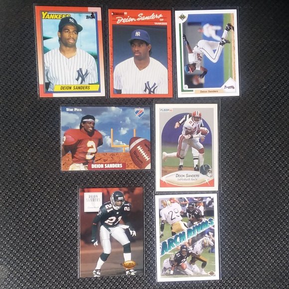 Deion Sanders 7x Card Lot (Rookies,FSU,Multisports) - Picture 2 of 12